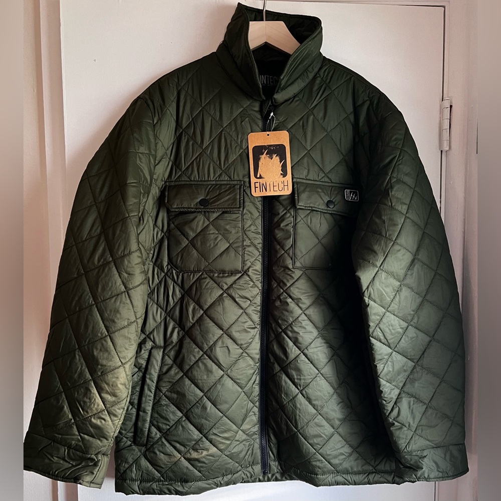 NWT FINTECH Men’s The Essential Midweight Jacket, Rifle Green